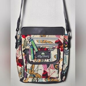 Lily Bloom Butterfly Crossbody Purse Bag, Magnetic And Zipper Close
